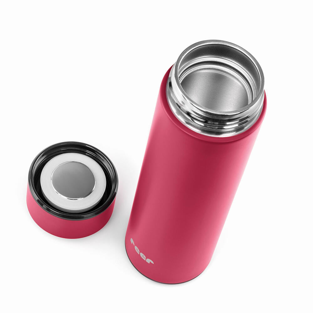 reer ColourDesign stainless steel insulated bottle, insulated bottle, thermos flask, insulated bottle, berry red, 450 ml, 90014