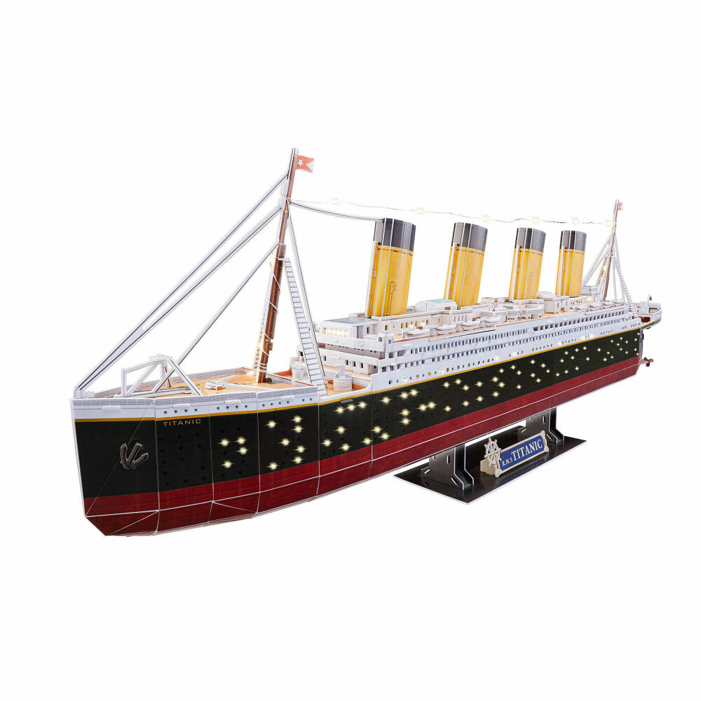 Revell 3D Puzzle RMS Titanic - LED Edition, Kreuzfahrtschiff, 3D-Bausatz, 266 Teile, 00154