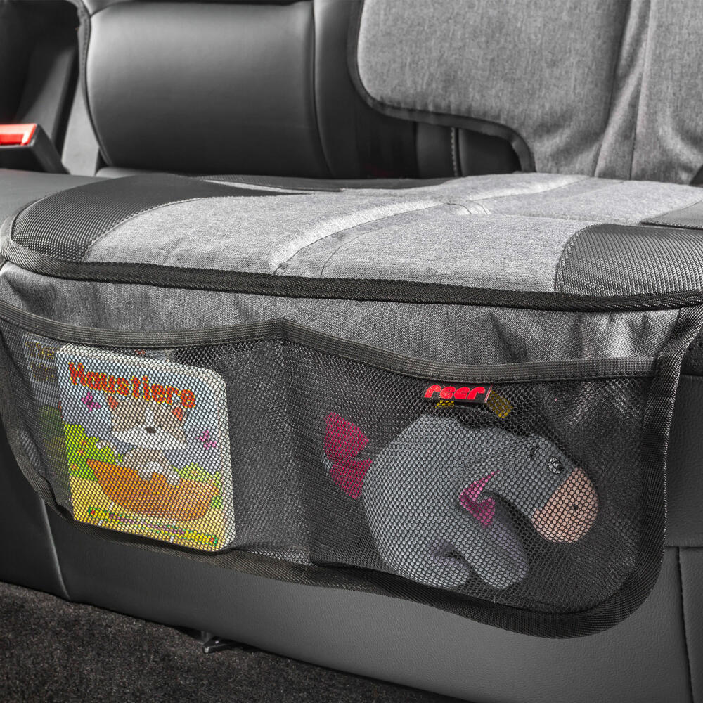 reer TravelKid MaxiProtect Autositz-Schutzunterlage, Unterlage für Kindersitz, Kindersitzunterlage, mit Taschen, 86071