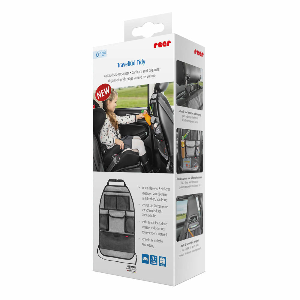 reer TravelKid Tidy Autorücksitz-Organizer, Rücksitzorganizer, Auto Organizer, Autositz-Organizer, 86041