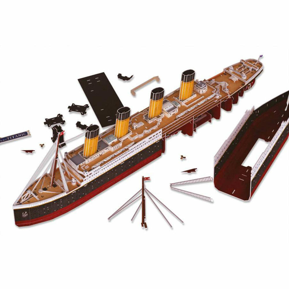 Revell 3D Puzzle RMS Titanic - LED Edition, Kreuzfahrtschiff, 3D-Bausatz, 266 Teile, 00154