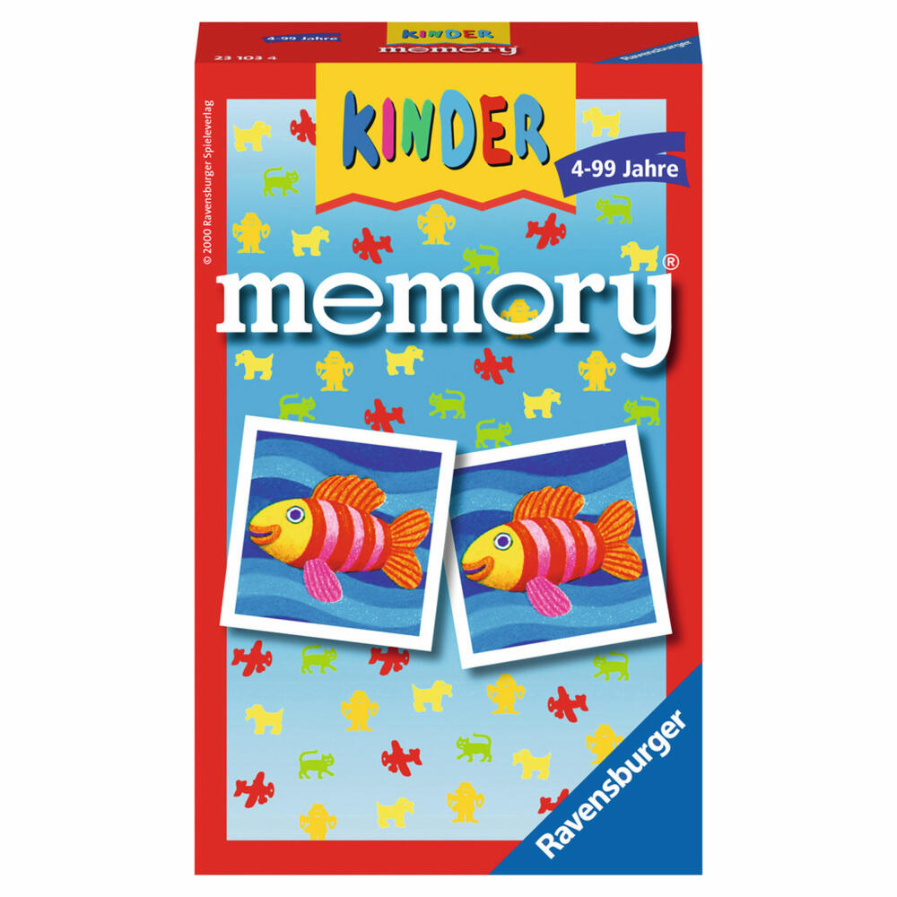 Ravensburger Mitbringspiele Kinder memory, card game, memory game, search game, children's game, children's game, 23103 4