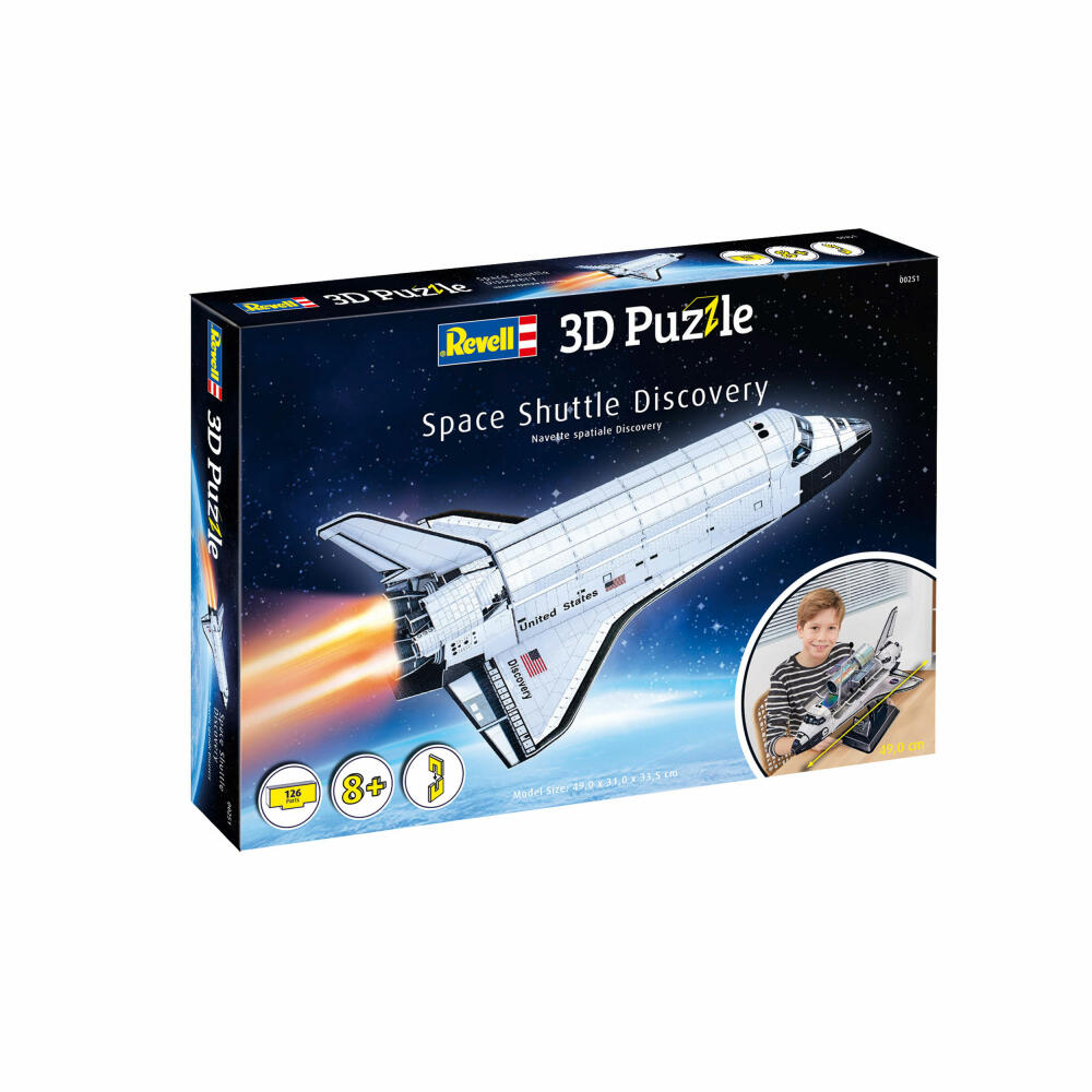Revell 3D Puzzle Space Shuttle Discovery, spacecraft, 3D puzzle, 126 pieces, 00251