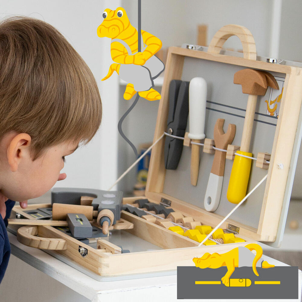 Legler small foot Werkzeugkoffer Miniwob, 44-tlg., Werkzeug Koffer, Werkstatt, Rollenspielzeug, Kinder, 11808