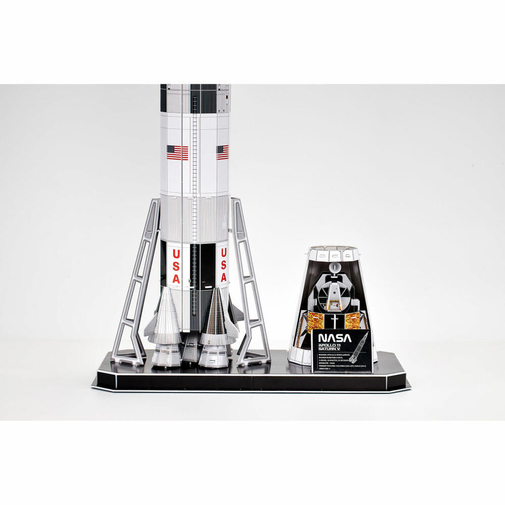 Revell 3D Puzzle Apollo 11 Saturn V, Raumfahrt-Rakete, 3D-Steckpuzzle, 136 Teile, 00250