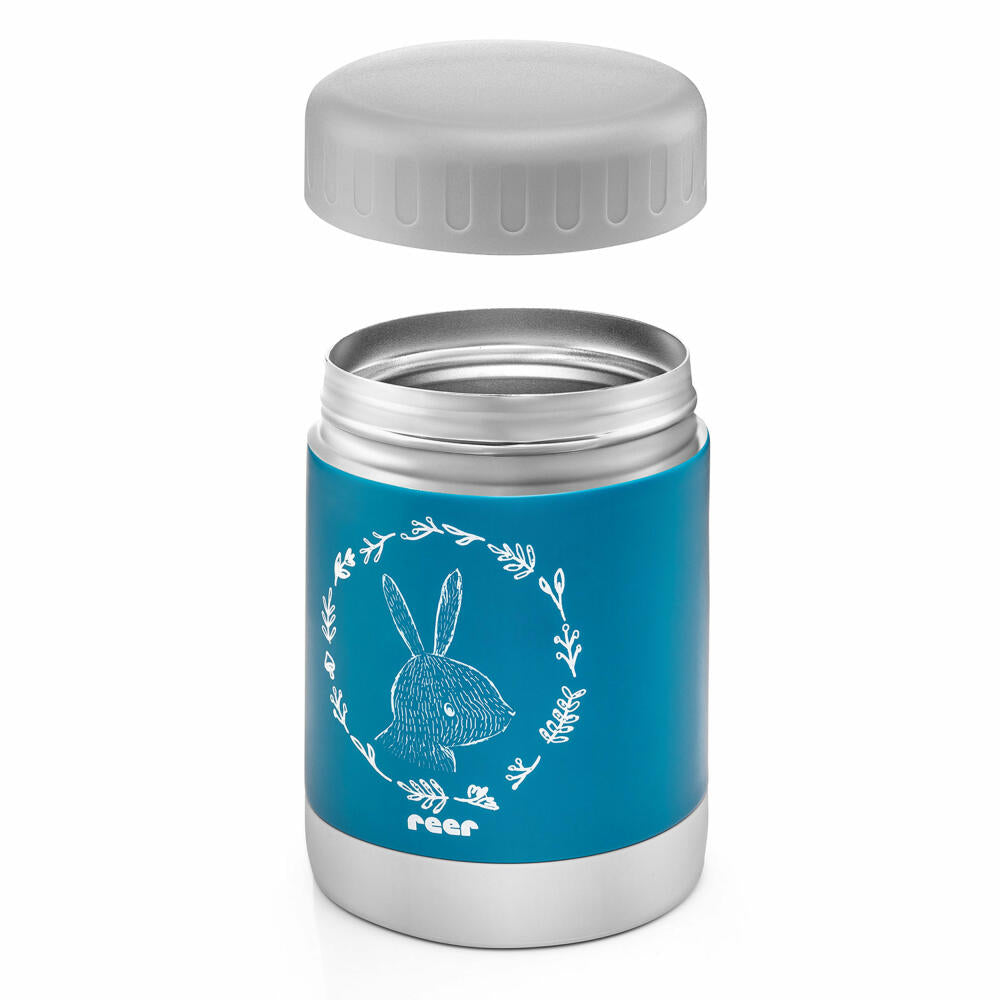 reer ColourDesign stainless steel warming box, thermo box, thermo container, baby food, petrol blue, 300 ml, 90411