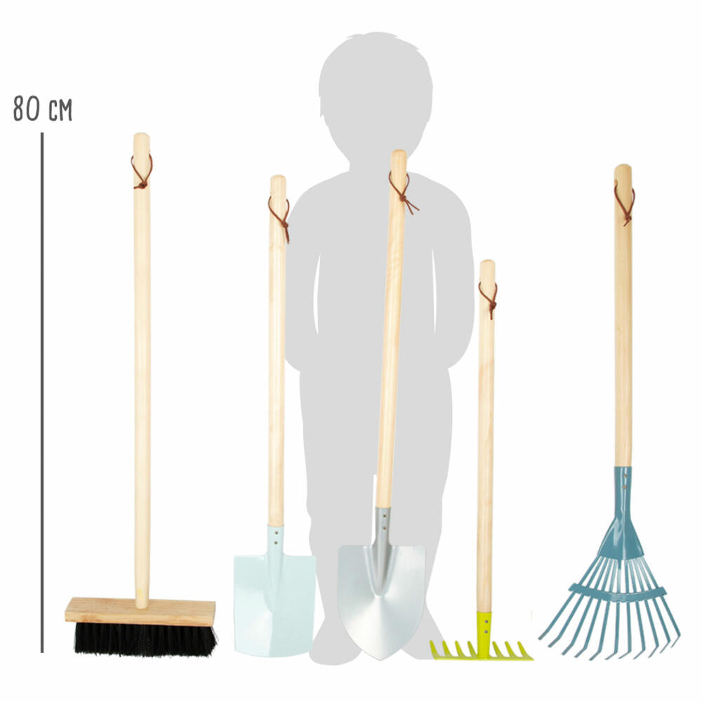 Legler small foot Large Garden Tool Set, 8 pcs., Garden Tools, Rake, Shovel, Bucket, Children, 11883