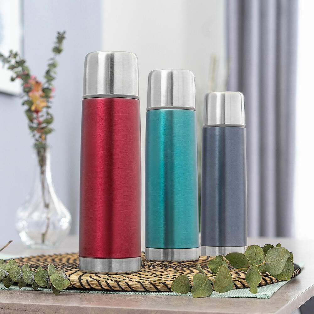 reer Colour stainless steel insulated bottle, insulated bottle, thermos flask, insulated bottle, grey, 500 ml, 90501