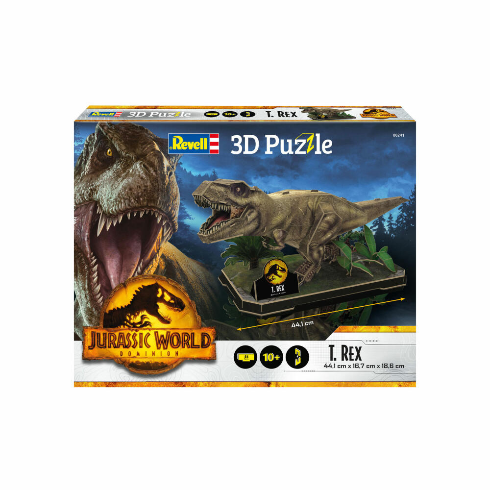 Revell 3D Puzzle Jurassic World Dominion T-Rex, Tyrannosaurus, Dinosaurier, 45 Teile, ab 10 Jahre, 00241