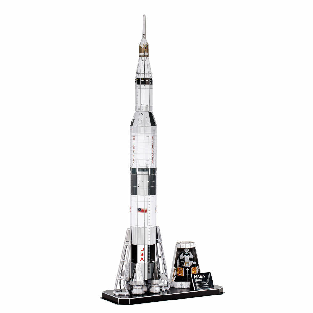 Revell 3D Puzzle Apollo 11 Saturn V, Raumfahrt-Rakete, 3D-Steckpuzzle, 136 Teile, 00250