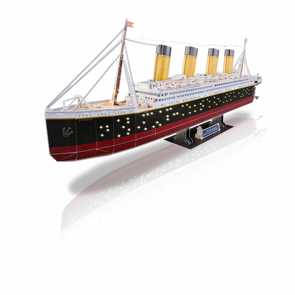 Revell 3D Puzzle RMS Titanic - LED Edition, Kreuzfahrtschiff, 3D-Bausatz, 266 Teile, 00154