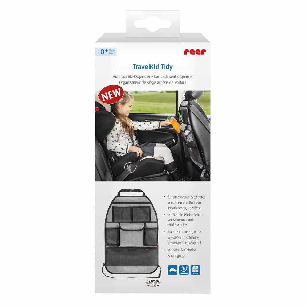 reer TravelKid Tidy Autorücksitz-Organizer, Rücksitzorganizer, Auto Organizer, Autositz-Organizer, 86041