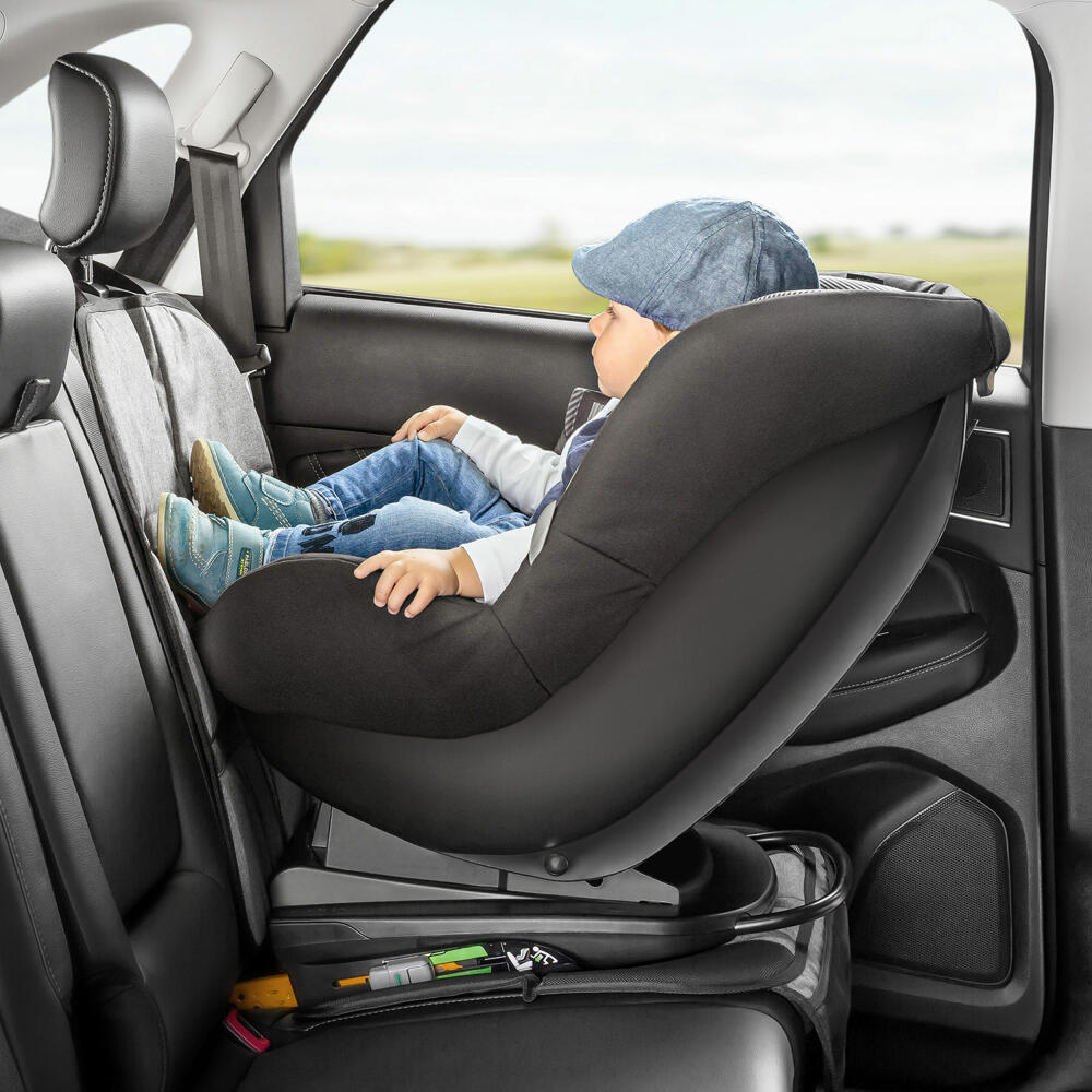 reer TravelKid MaxiProtect Autositz-Schutzunterlage, Unterlage für Kindersitz, Kindersitzunterlage, mit Taschen, 86071