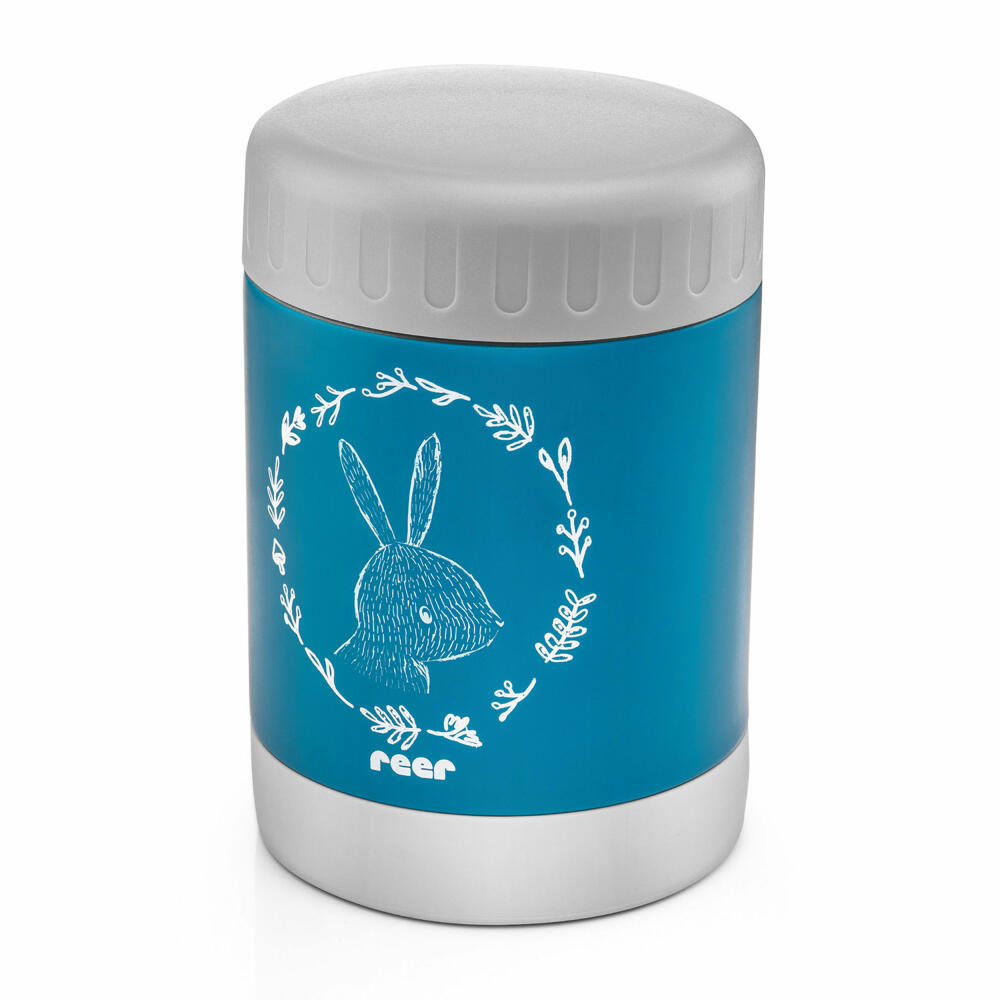 reer ColourDesign stainless steel warming box, thermo box, thermo container, baby food, petrol blue, 300 ml, 90411