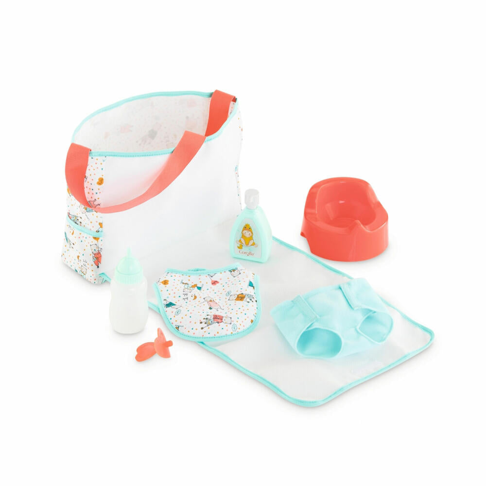 Corolle MGP 36 cm Wickeltasche und Zubehör, Wickelset, Puppenzubehör, Puppe, Zubehör, Wickeln, 9000141300