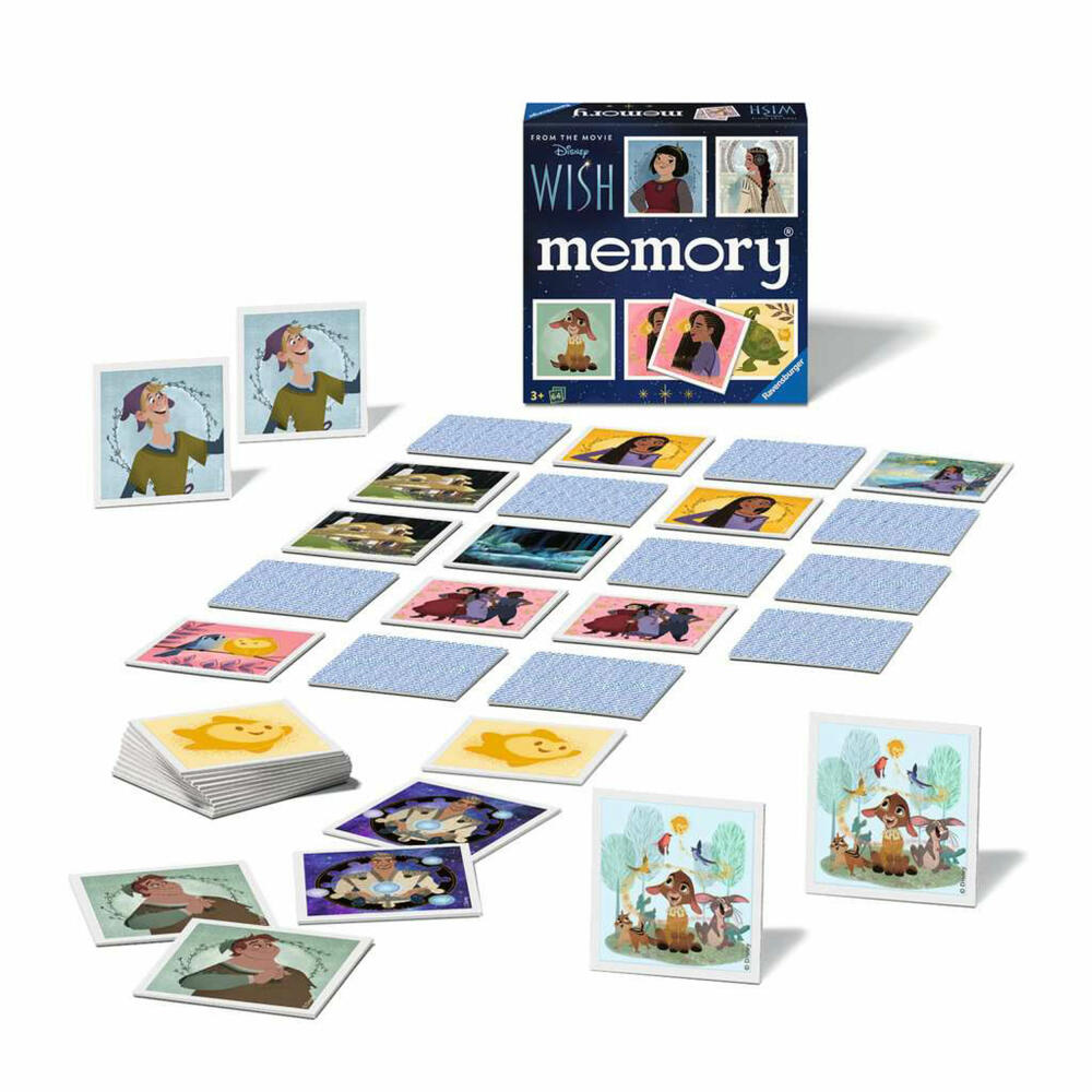 Ravensburger Spiel memory Disney Wish, Memo-Spiel, Legespiel, Gedächtnisspiel, 22595