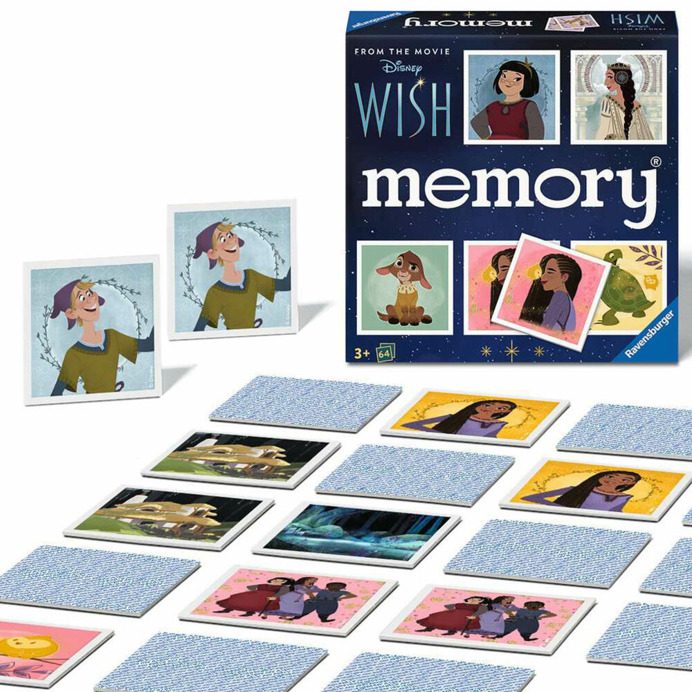 Ravensburger Spiel memory Disney Wish, Memo-Spiel, Legespiel, Gedächtnisspiel, 22595