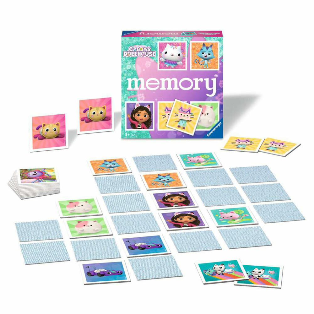 Ravensburger memory Gabbys Dollhouse, Memospiel, Suchspiel, Kinder, 22596