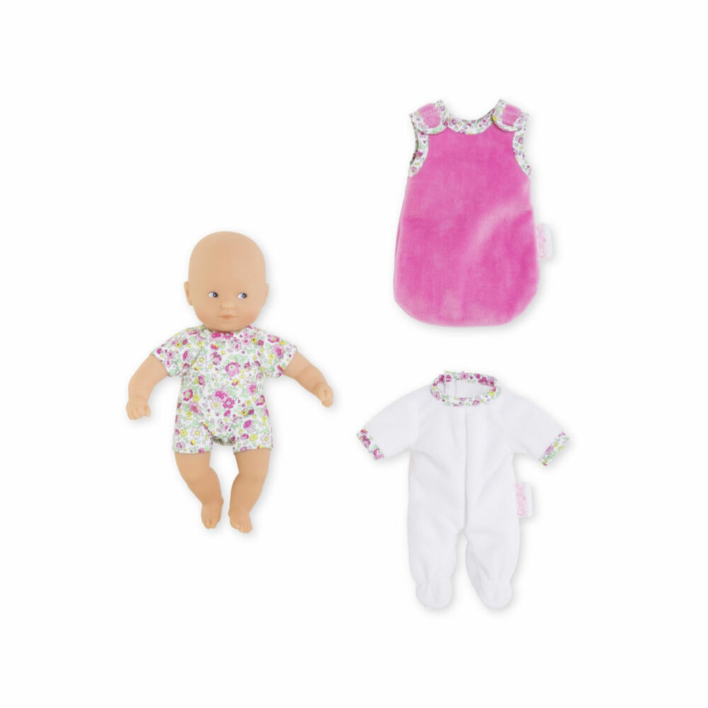 Corolle MPP Mini Calin Gute Nacht Set, 3-tlg., Puppe, Kleidung, Pyjama, Spielpuppe, 9000120260