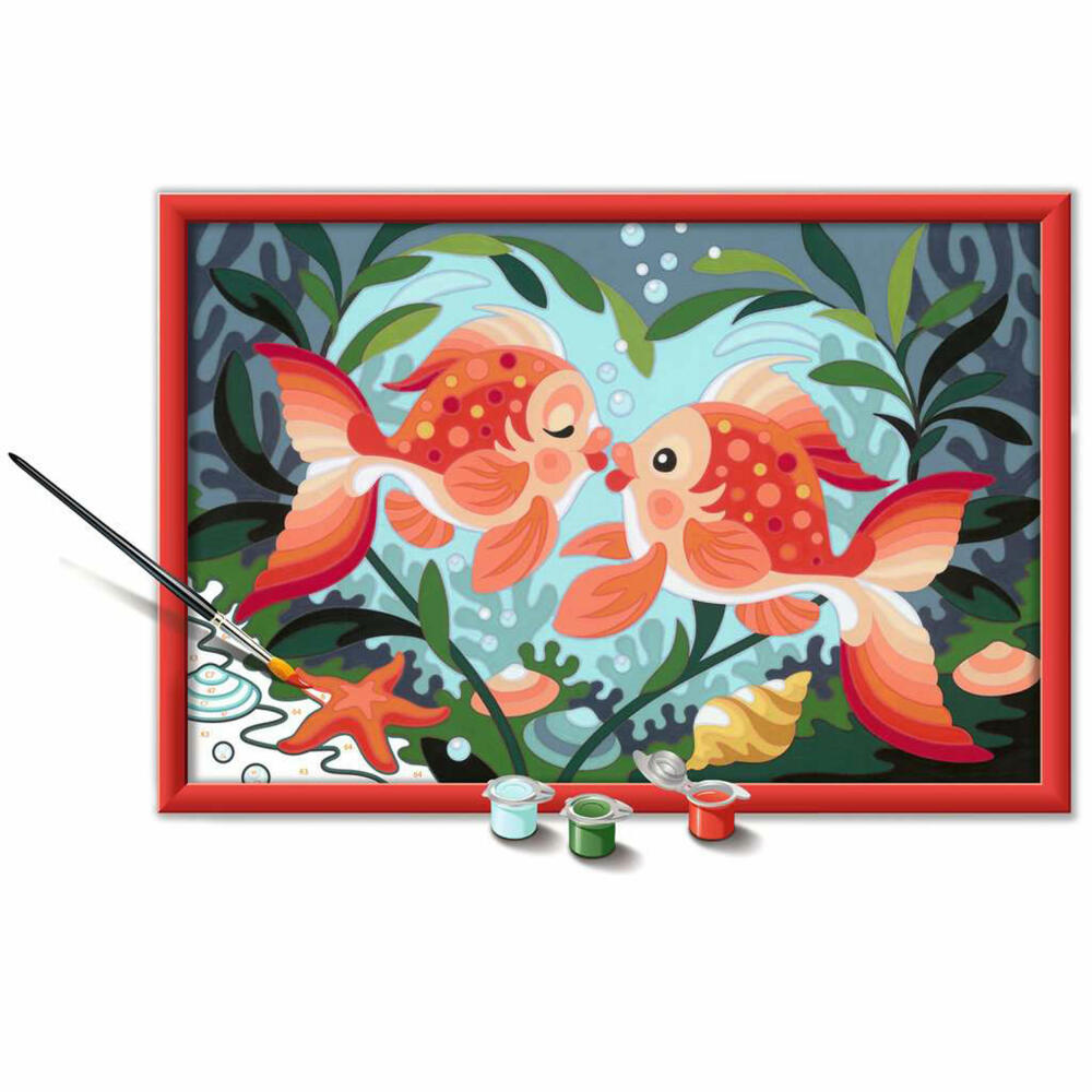 Ravensburger Paint by Numbers Fish in Love, Coloring Page, Painting Set, Painting, Children, 23507
