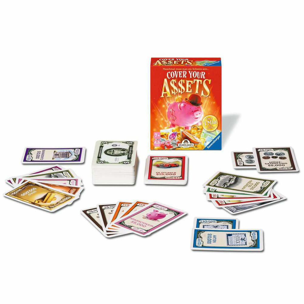 Ravensburger Cover your Assets, Kartenspiel, Familienspiel, Kinderspiel, ab 7 Jahren, 22577
