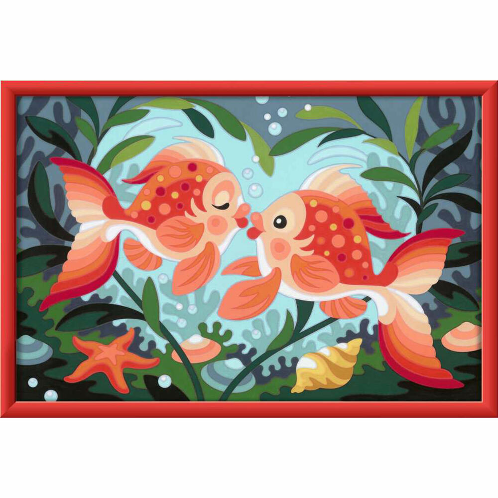 Ravensburger Paint by Numbers Fish in Love, Coloring Page, Painting Set, Painting, Children, 23507