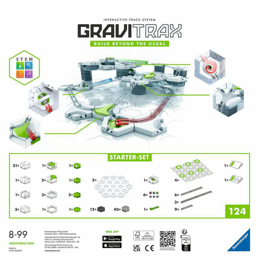 Ravensburger GraviTrax Starter Set, Interactive Marble Run System, Marble Run, Accessories, 22410