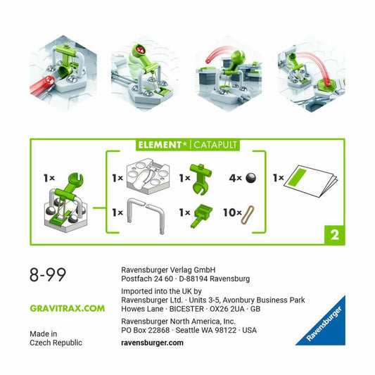 Ravensburger GraviTrax Element Catapult, Erweiterung, Katapult, Interaktives Kugelbahnsystem, Kugelbahn, Zubehör, 22411