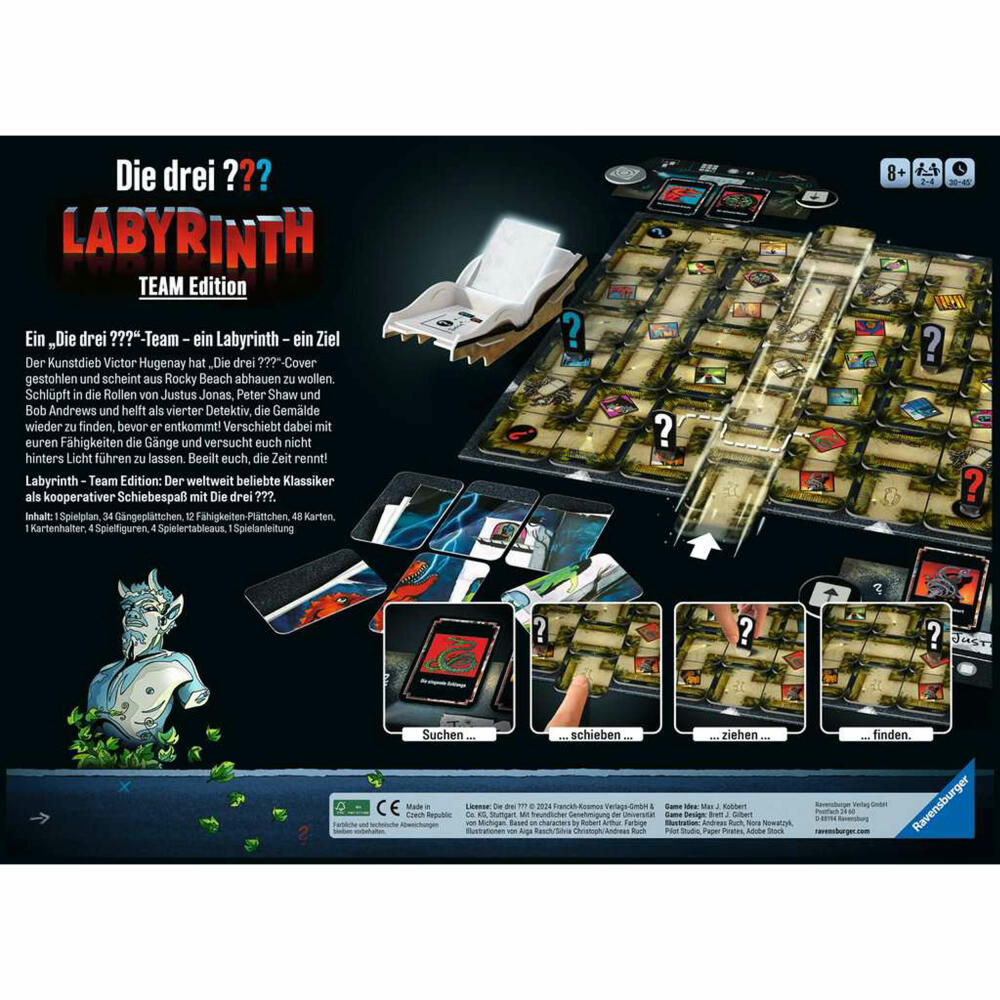 Ravensburger The Three ??? Labyrinth - Team Edition, parlor game, board game, 22685