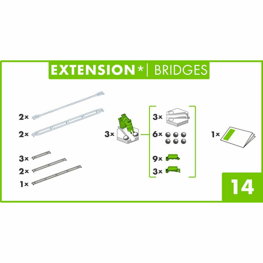 Ravensburger GraviTrax Extension Bridges, Erweiterung, Interaktives Kugelbahnsystem, Kugelbahn, Zubehör, 22423