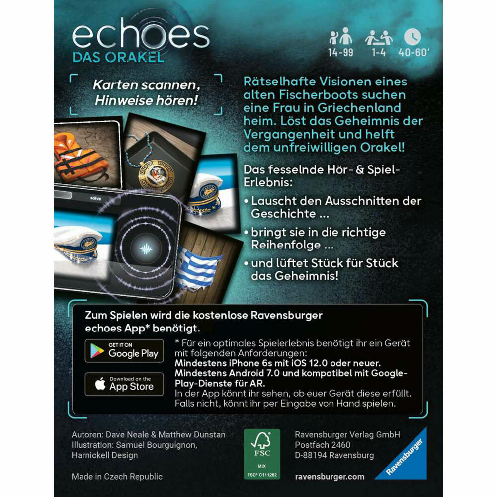 Ravensburger echoes Das Orakel, Audio Mystery Spiel, Erlebnis-Spiel, ab 14 Jahren, 22452