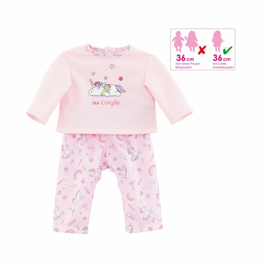 Corolle MC Unicorn Pajamas, Doll Clothes, Doll, Clothes, Pajamas, 9000212520