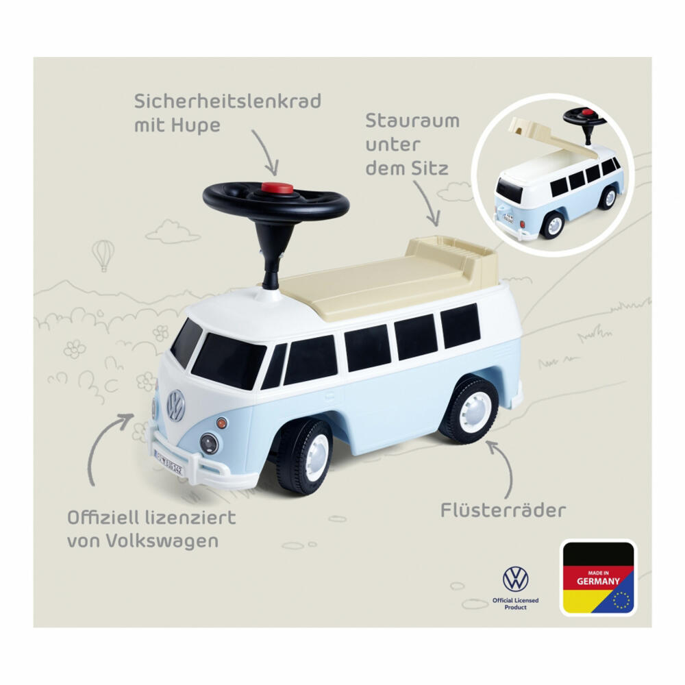 BIG Baby VW T1 Blau von BIG, Rutschauto, Rutschfahrzeug, Kinder Auto, Spielzeug, 800055321