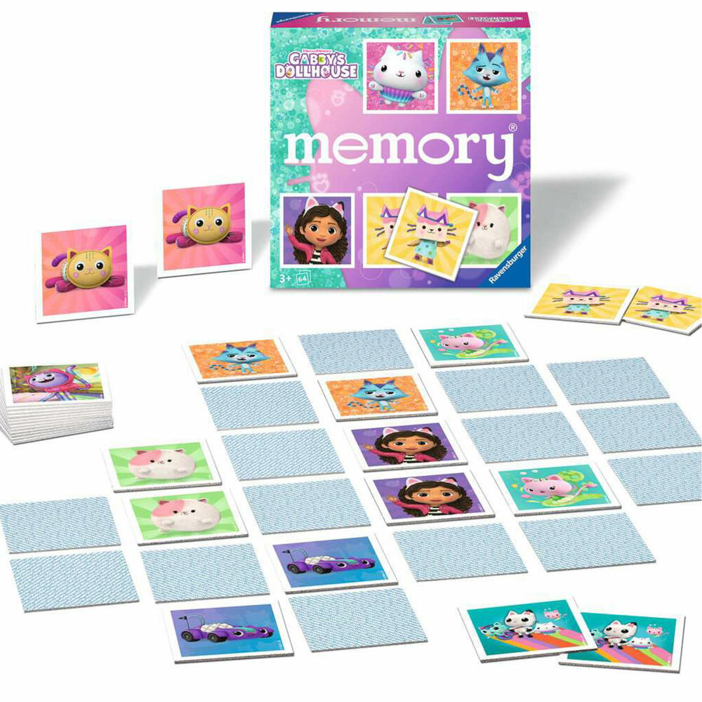 Ravensburger memory Gabbys Dollhouse, Memospiel, Suchspiel, Kinder, 22596