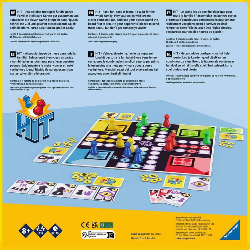 Ravensburger HIT, Laufspiel, Deckbauspiel, Familienspiel, Gesellschaftsspiel, 22456