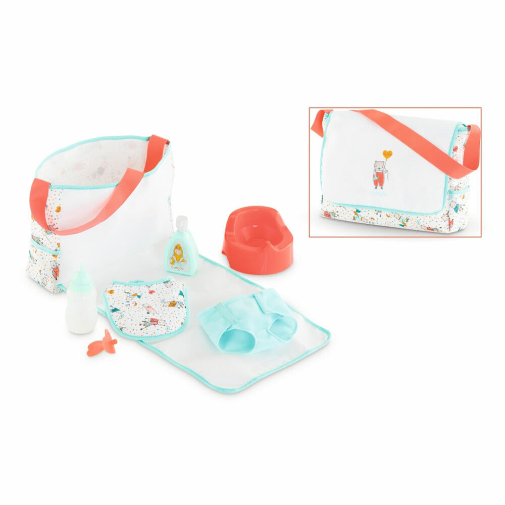 Corolle MGP 36 cm Wickeltasche und Zubehör, Wickelset, Puppenzubehör, Puppe, Zubehör, Wickeln, 9000141300