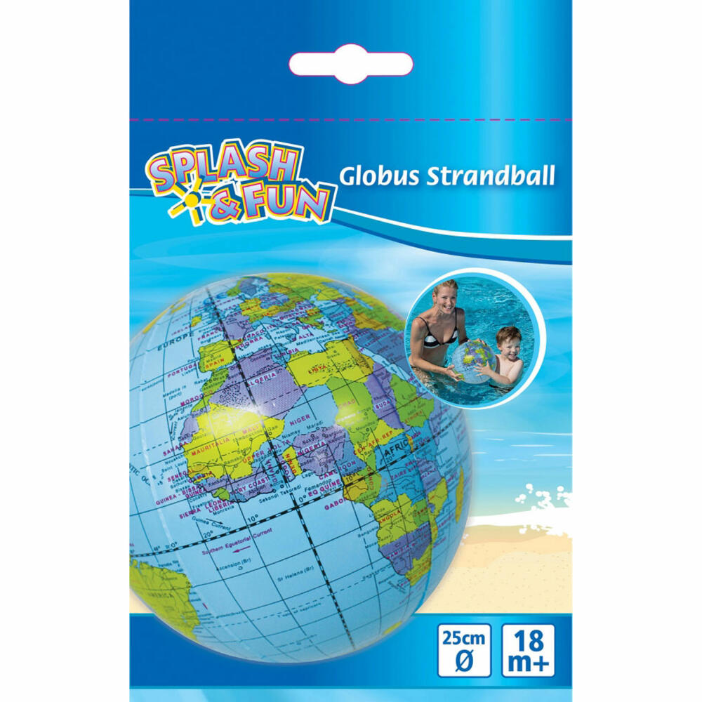 Splash&Fun Splash & Fun beach ball globe, # 25 cm