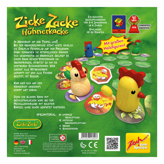 Zoch Zicke Zacke Hühnerkacke, Gedächtnisspiel, Merk Spiel, Brettspiel, Gesellschaftsspiel, Kunststoff, 601121800