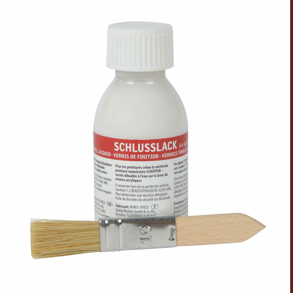 Schipper Painting by Numbers Final Coat Clear and Glossy, Gloss Varnish, Varnish, Lacquer, with Brush, 100 ml, 605180721