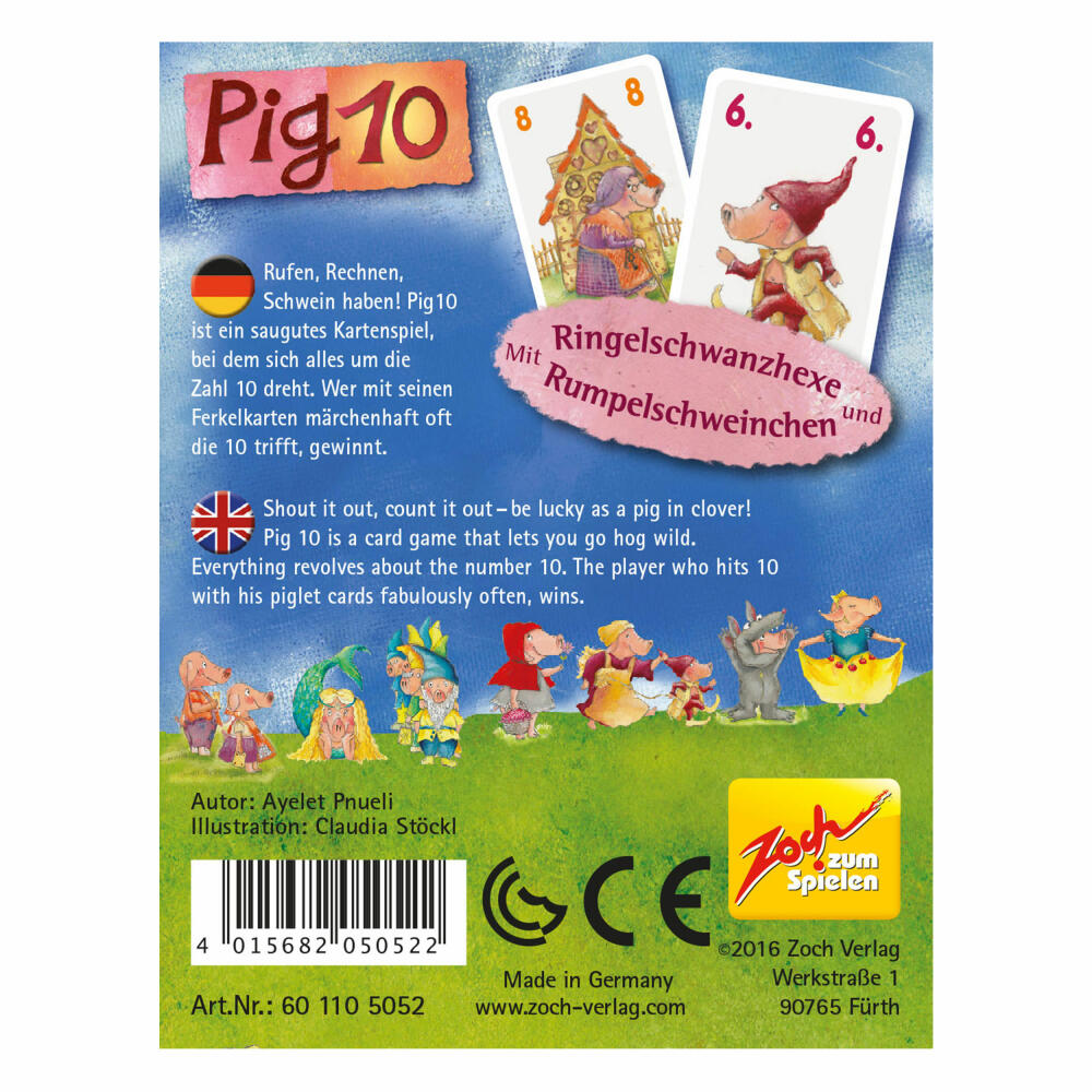 Zoch Pig 10, arithmetic game, puzzle game, card game, children's game, board game, 601105052