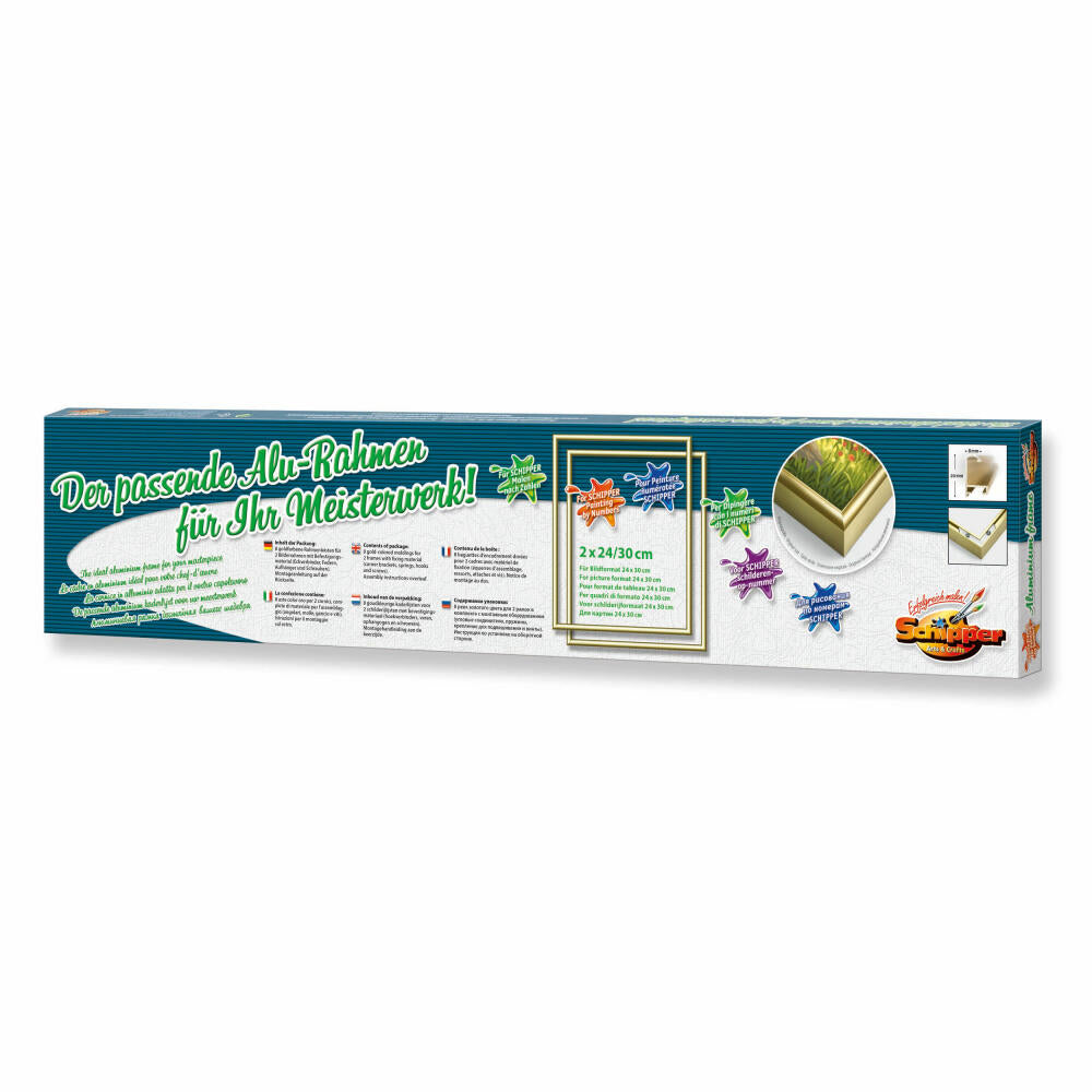 Schipper Paint by Numbers Aluminum Frame, Picture Frame, Gold, 24 x 30 cm, 2 Pieces, 605200762