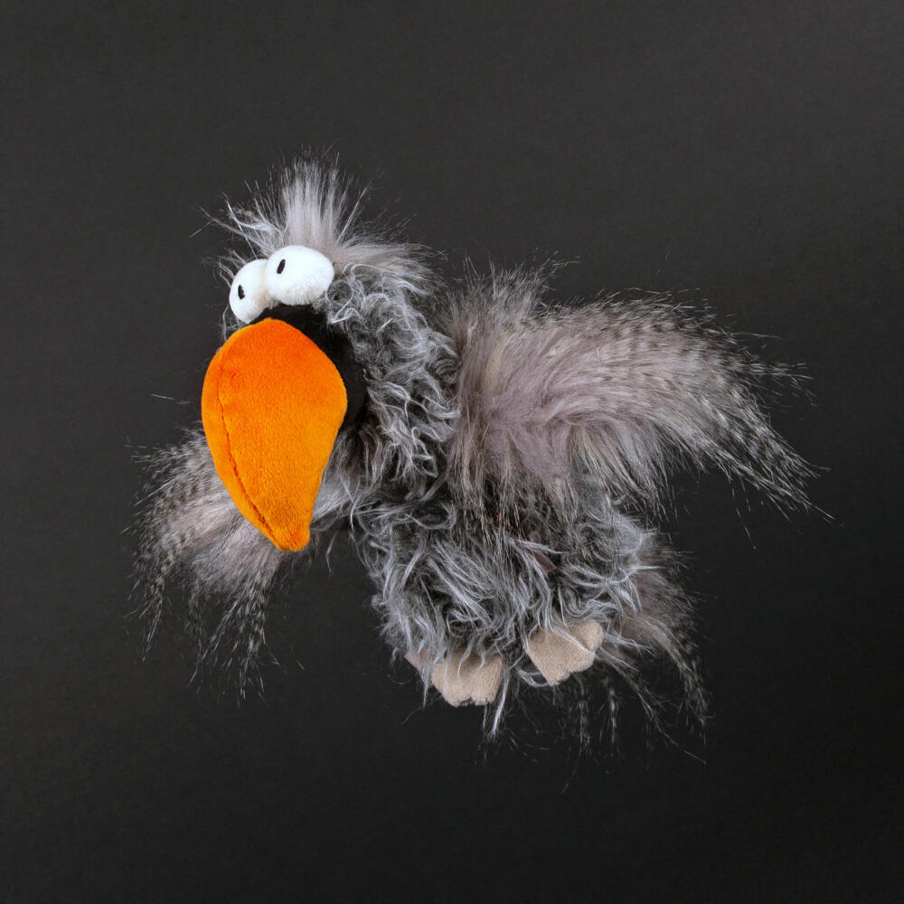 sigikid Slow Flyer Slow Kikeriki, Kuscheltier, Stofftier, Schmusetier, Grau, 18 cm, 42976
