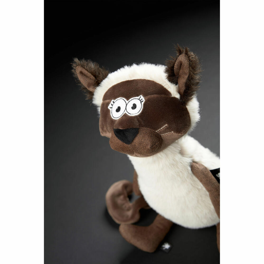 sigikid BEASTS Kuscheltier Katze Cora Angora, Plüschtier, Schmusetier, Kuschel Tier, Cremeweiß / Dunkelbraun, 42815