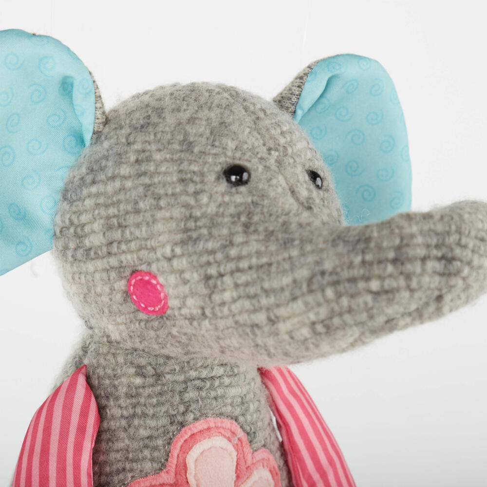 sigikid Patchwork Sweety Elefant, Kuscheltier, Plüschtier, Stofftier, Polyester, 31 cm, Rosa, 42846