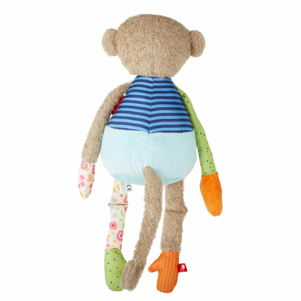 sigikid Patchwork Sweety Affe, Kuscheltier, Plüschtier, Stofftier, Polyester, 41 cm, 42836