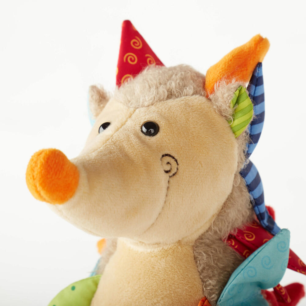 sigikid Patchwork Sweety Igel, Kuscheltier, Plüschtier, Stofftier, Polyester, 23 cm, 42838