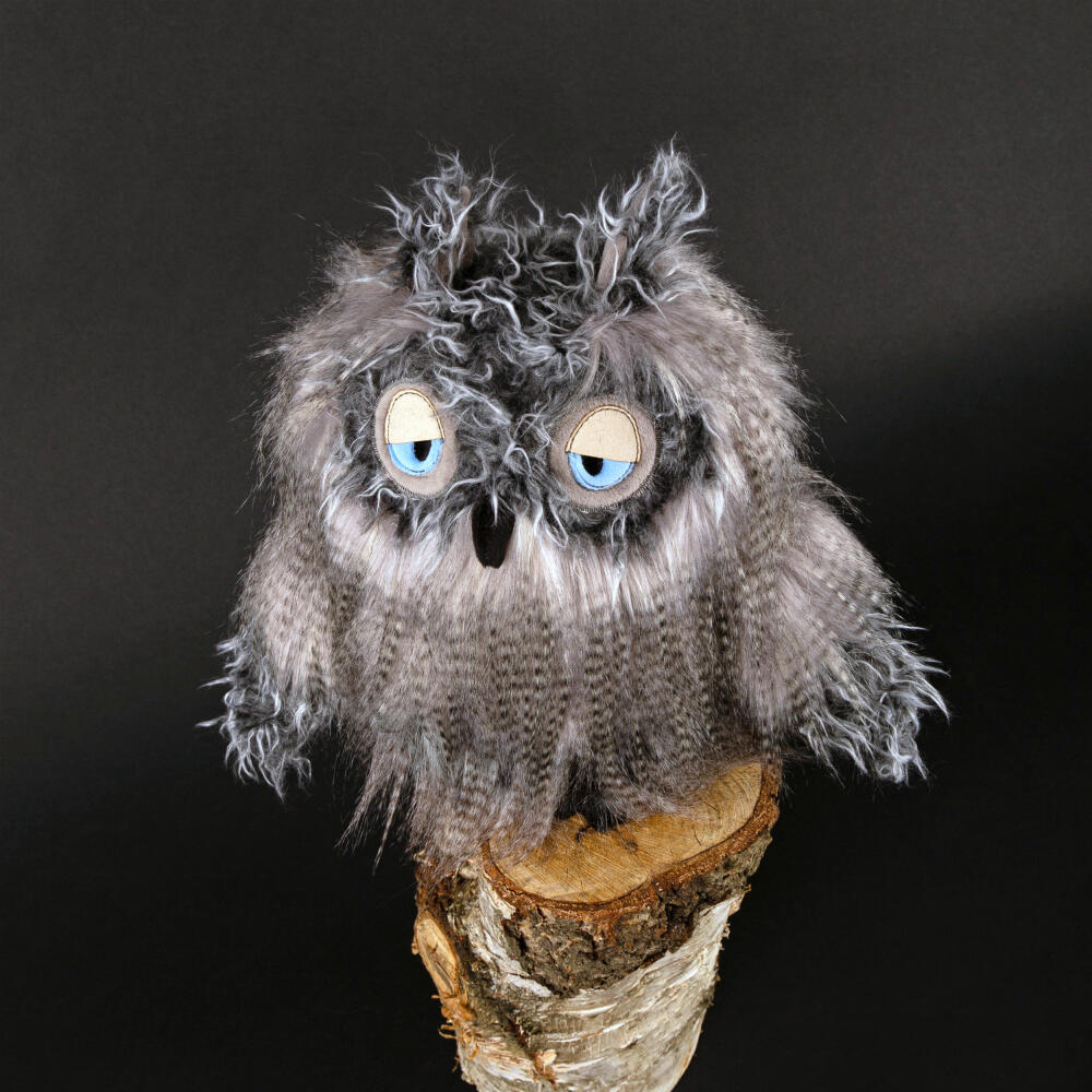 sigikid Miss Night Owl Kikeriki, Kuscheltier, Stofftier, Schmusetier, Grau, 27 cm, 42978