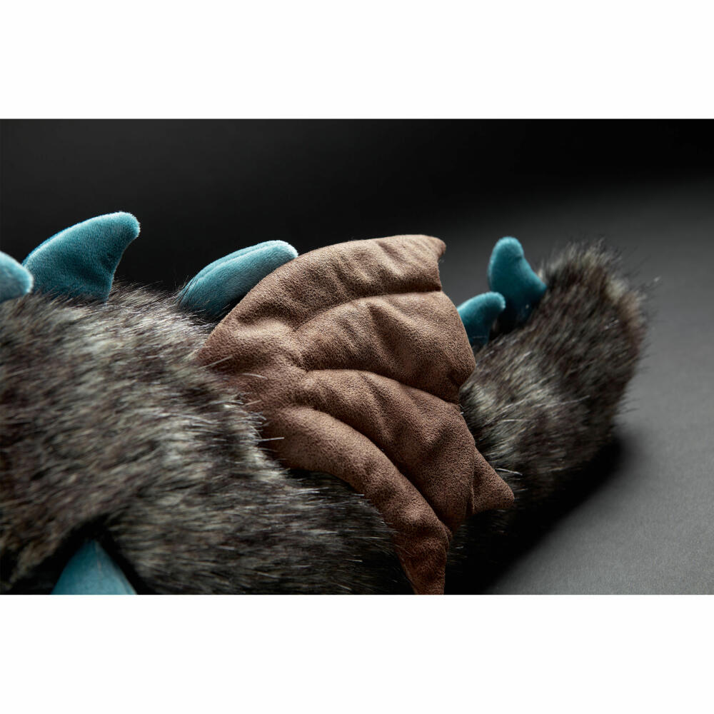 sigikid BEASTS Kuscheltier Drache Middle Age, Plüschtier, Schmusetier, Kuschel Tier, Grau / Petrol, 42807