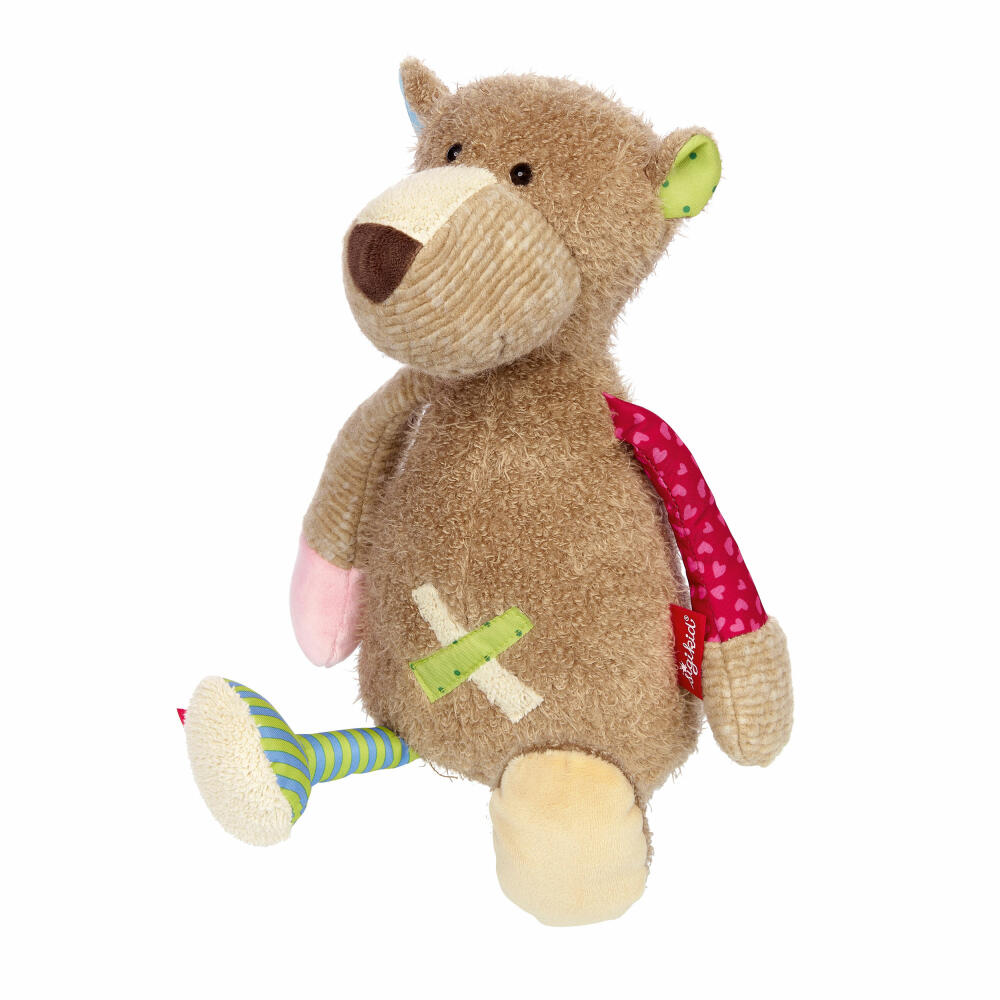 sigikid Patchwork Sweety Bär, Kuscheltier, Plüschtier, Stofftier, Polyester, 31 cm, 42840