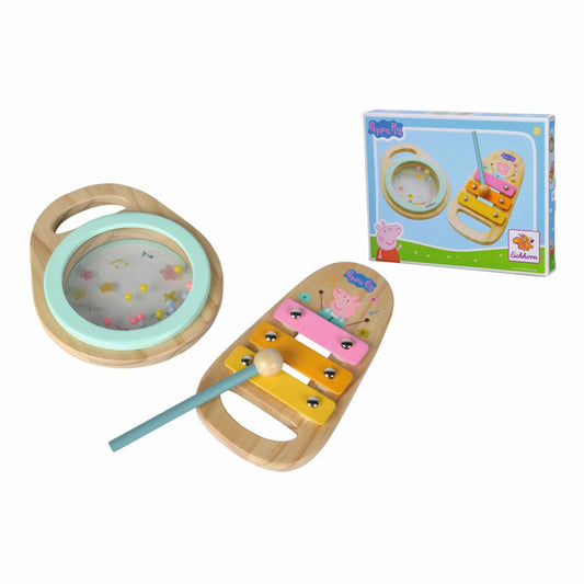 Eichhorn Peppa Pig / Wutz wooden music set, 2-piece, hand drum, xylophone, musical instrument, children, 109265761